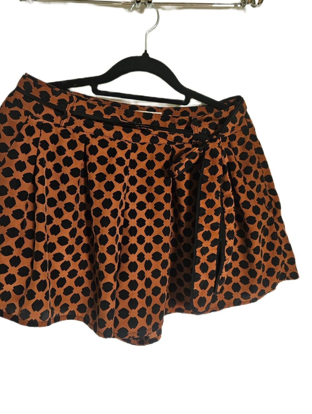 Ezra Women's Rust Brown Printed Tie-Waist Shorts